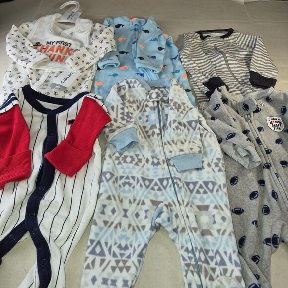 6 Newborn Sleeper's Different Brand's and Multi-Color's,all Long Sleeve. - Picture 1 of 12